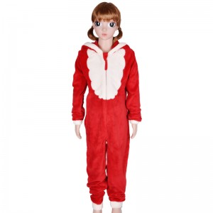 Детски коледни костюми от коралово руно с качулка Onesie